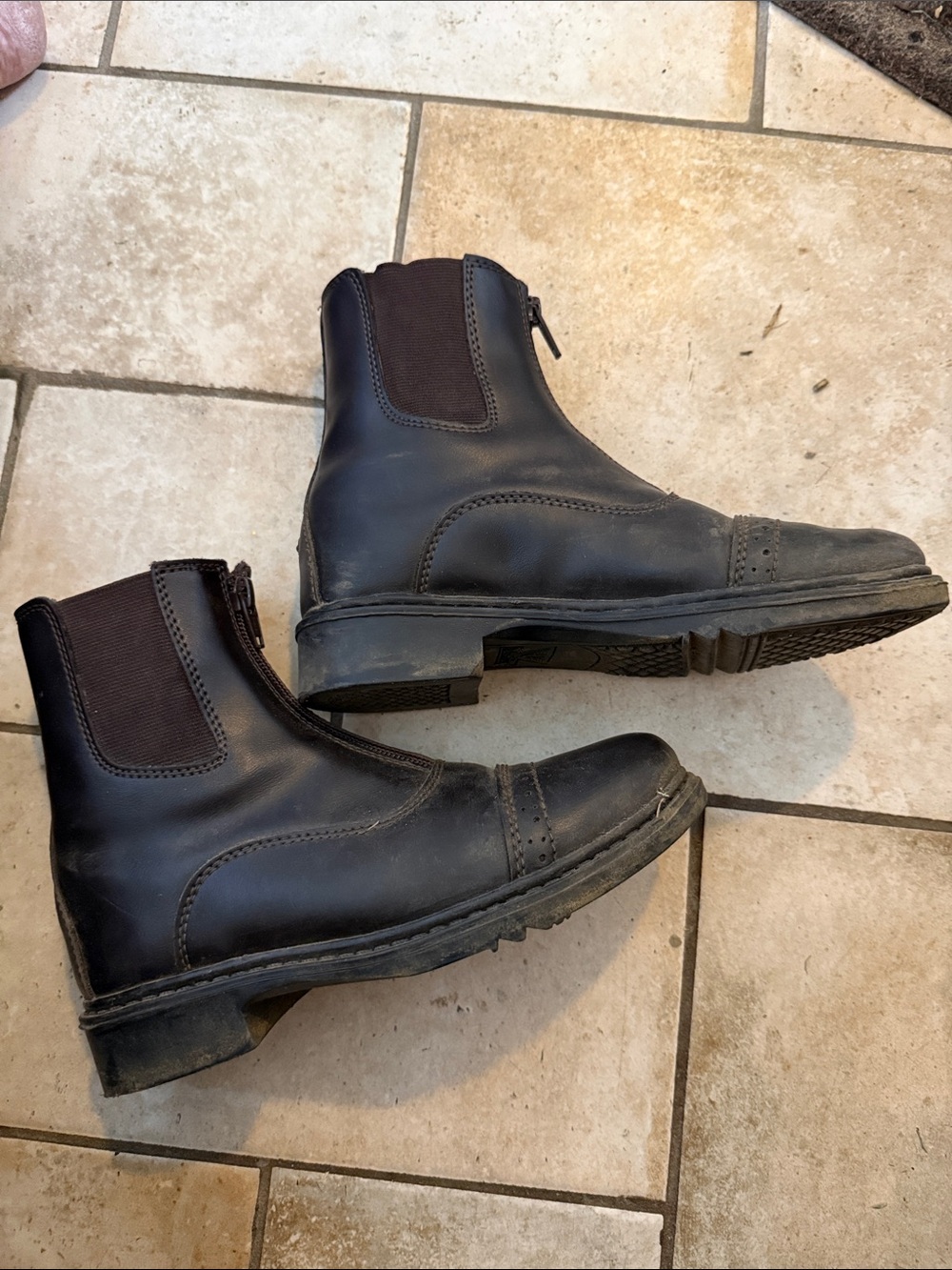 EUC tuff rider brown kids paddock boots with zip